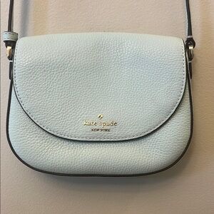 Kate Spade Tiffany Blue Crossbody Bag with Gold Accents
